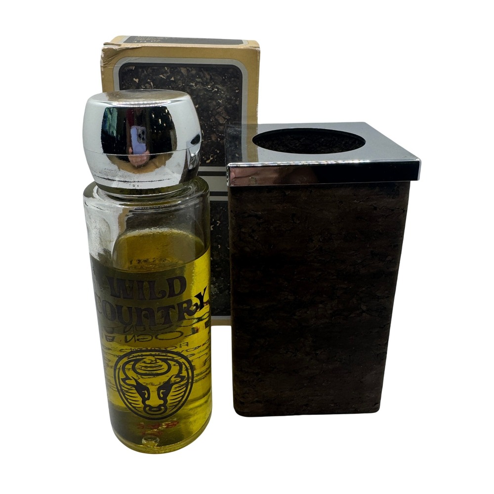 Vintage Avon Wild‎ Country Cologne Desk Caddy Cork Men's Aftershave Bottle